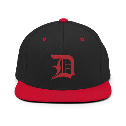 Detroit 'Old English D' Vintage Snapback | Red