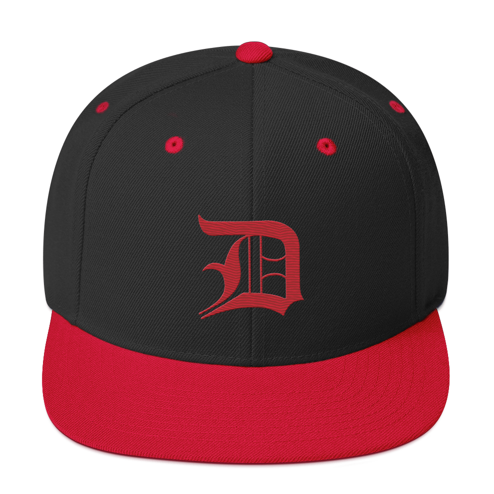 Detroit 'Old English D' Vintage Snapback | Red