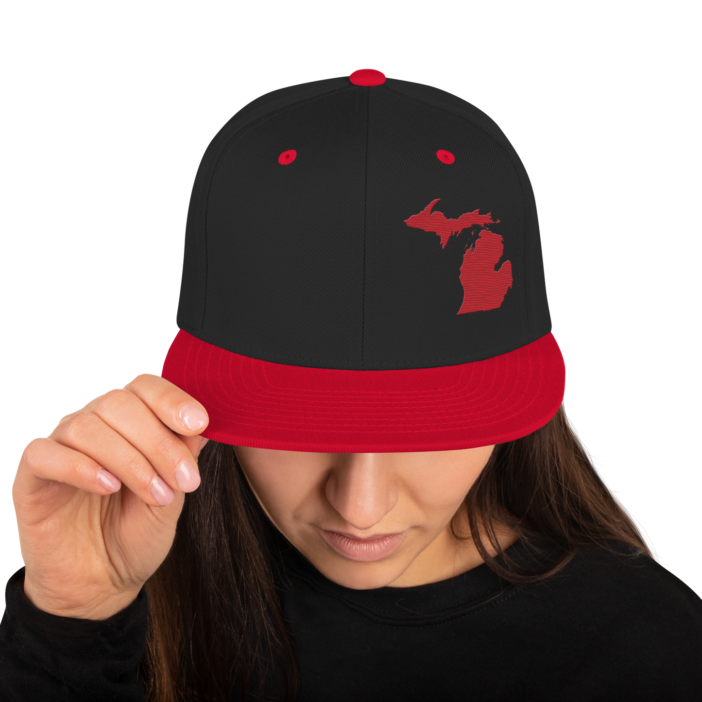 Michigan Vintage Snapback | Red Outline