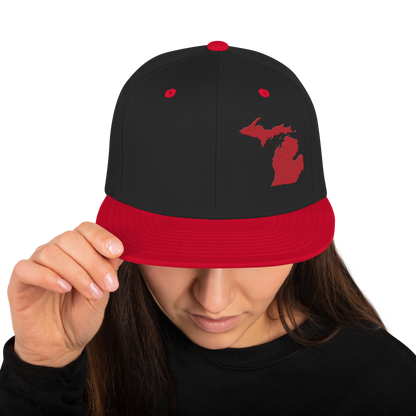 Michigan Vintage Snapback | Red Outline