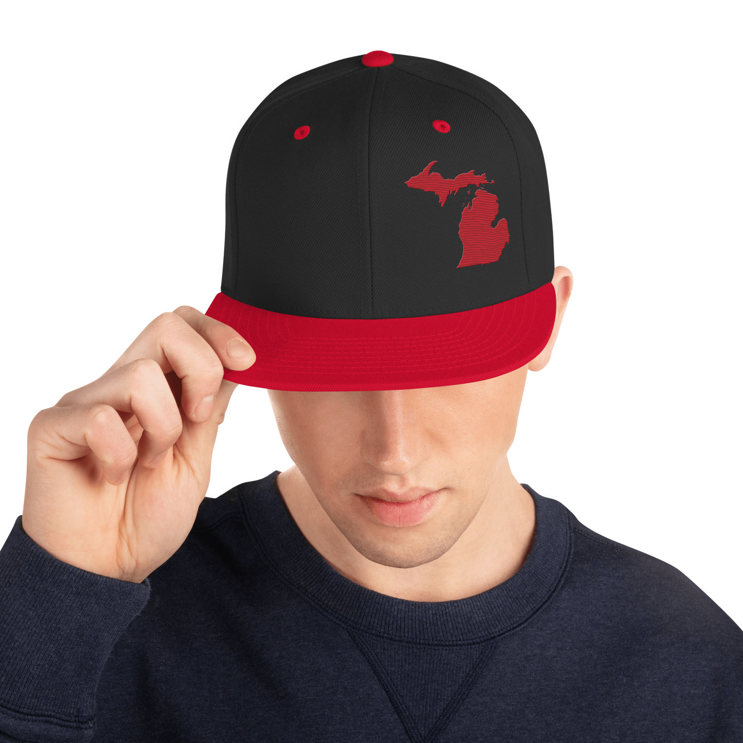 Michigan Vintage Snapback | Red Outline