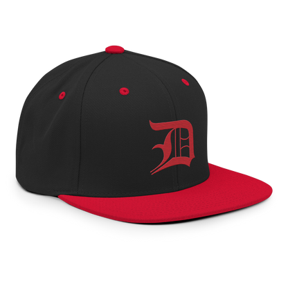 Detroit 'Old English D' Vintage Snapback | Red