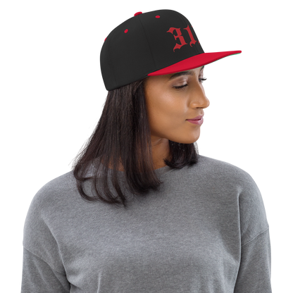 Detroit '313' Vintage Snapback (Old English Font) | Red