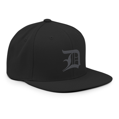 Detroit 'Old English D' Vintage Snapback (Iron Ore Grey)