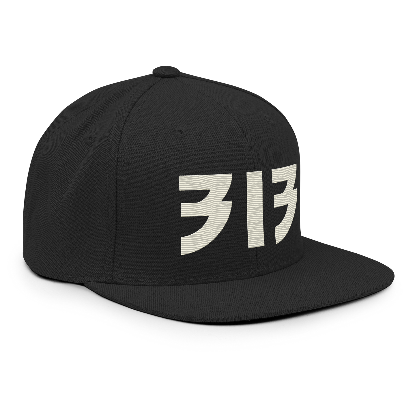 Detroit '313' Vintage Snapback (Glam Rock Font) | Ivory White