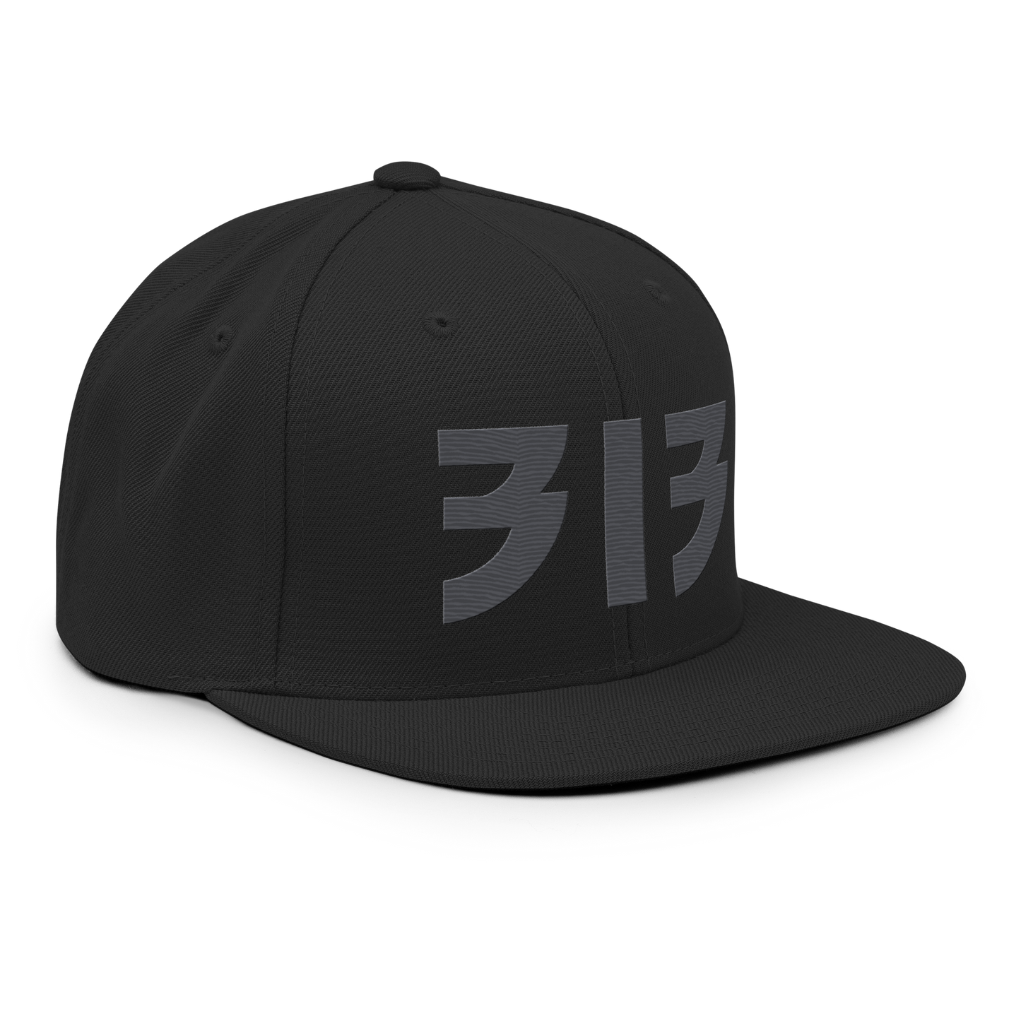 Detroit '313' Vintage Snapback (Glam Rock Font) | Iron Ore Grey