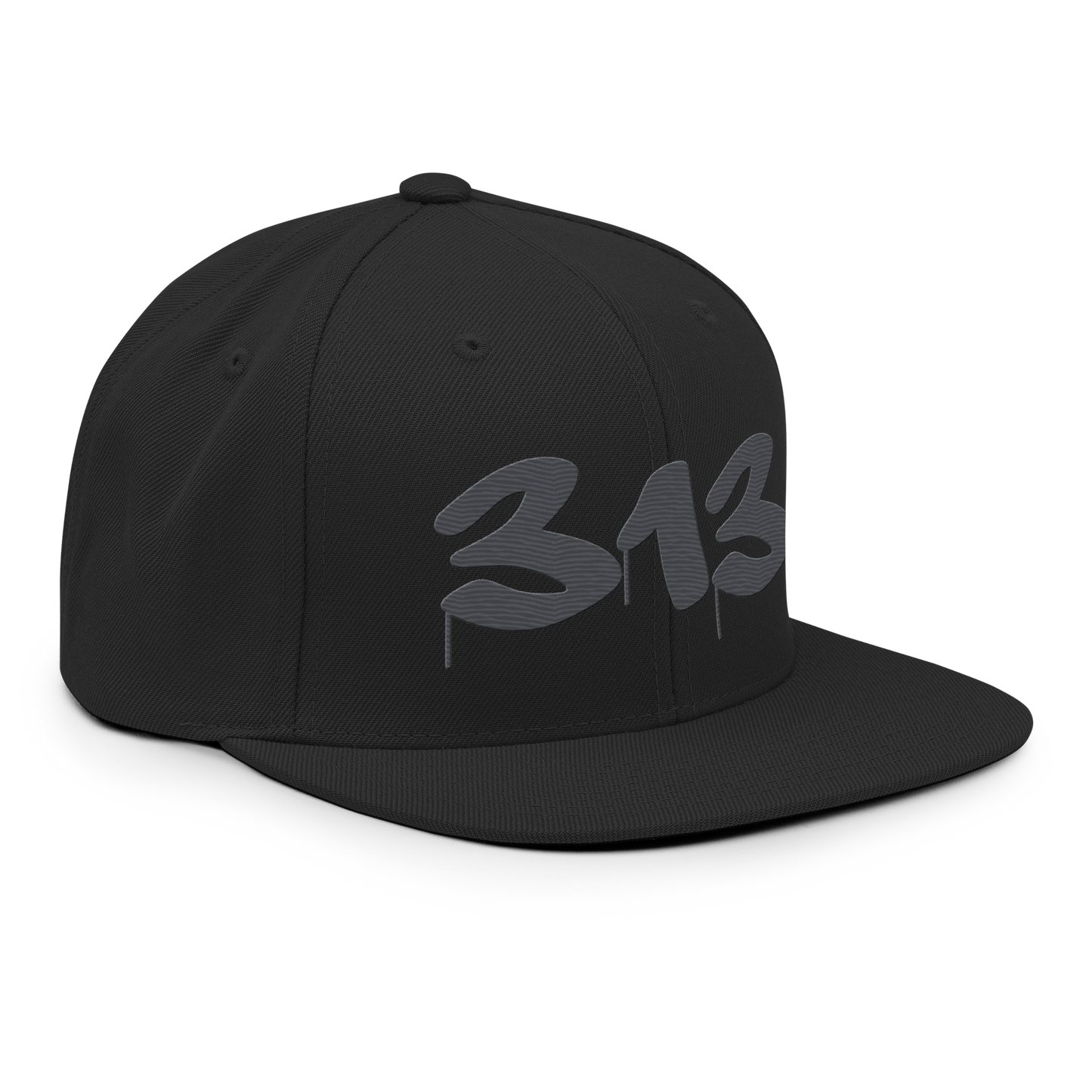 Detroit '313' Vintage Snapback (Tag Font) | Iron Ore Grey