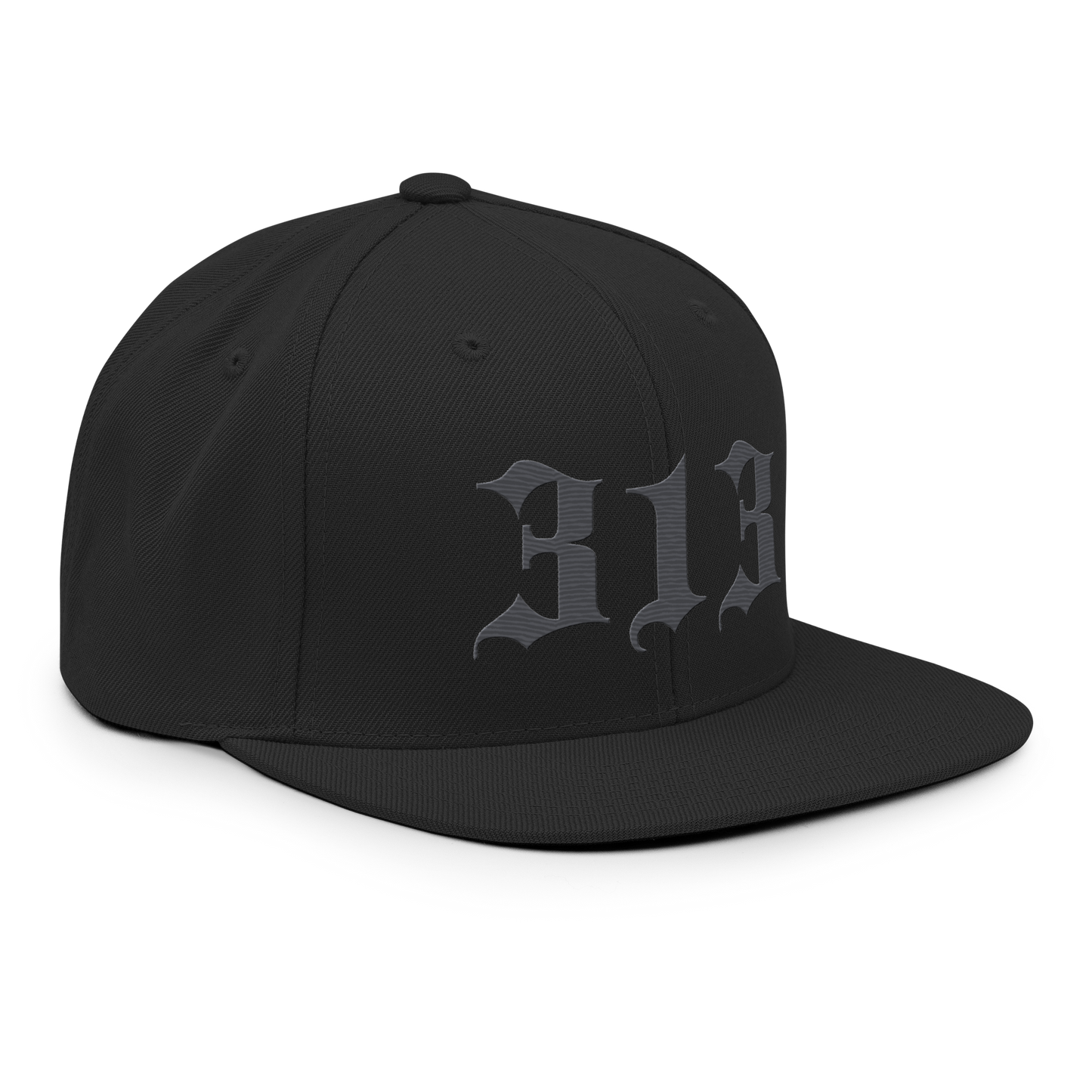 Detroit '313' Vintage Snapback (Old English Font) | Iron Ore Grey