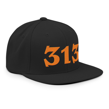 Detroit '313' Vintage Snapback (Angry Font) | Orange