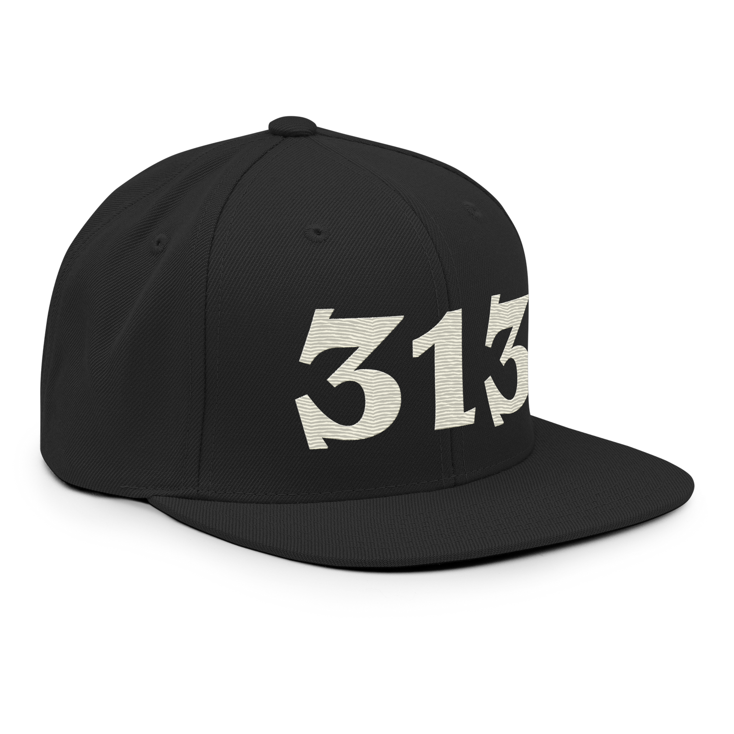 Detroit '313' Vintage Snapback (Angry Font) | Ivory White