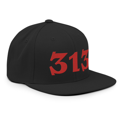 Detroit '313' Vintage Snapback (Angry Font) | Aliform Red