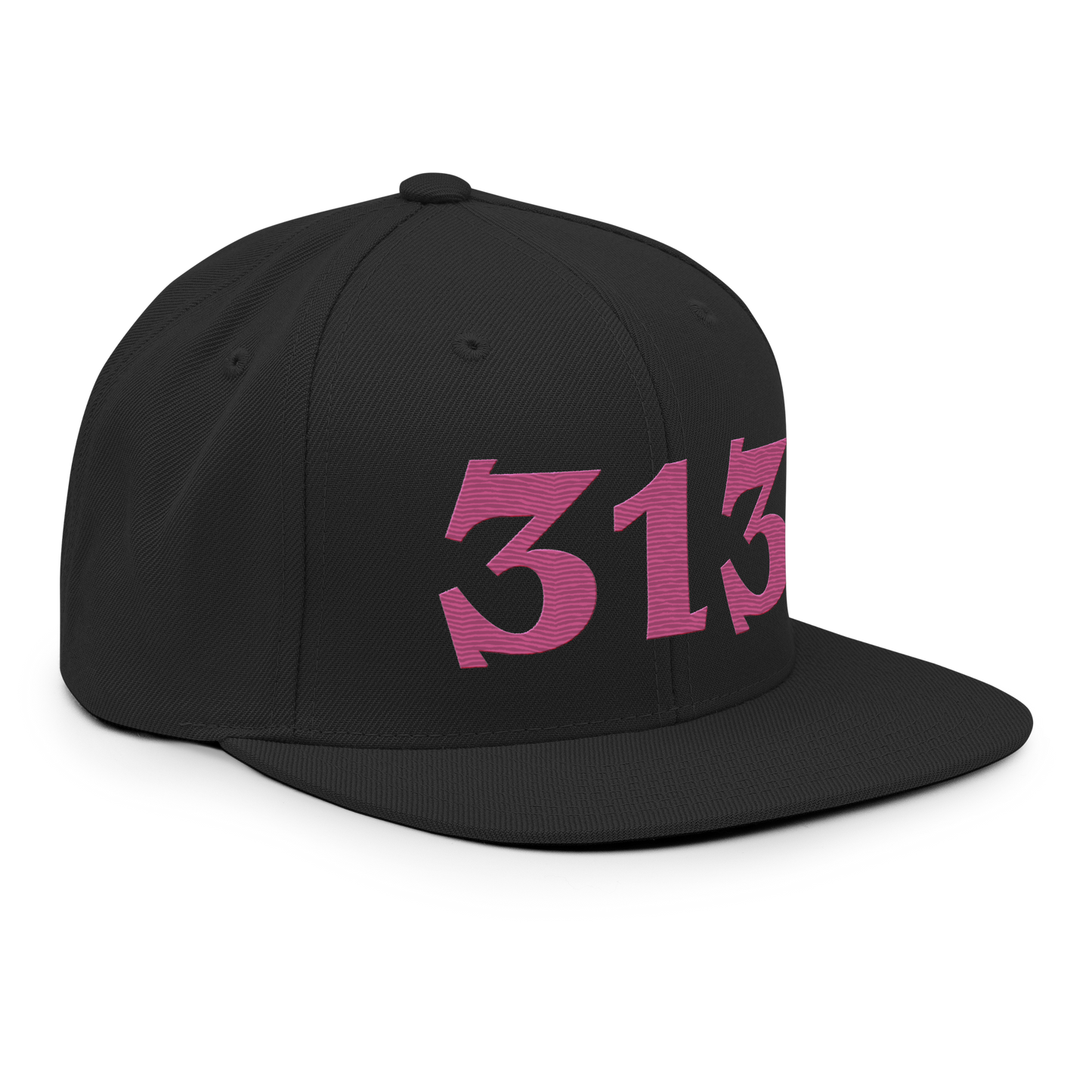 Detroit '313' Vintage Snapback (Angry Font) | Apple Blossom Pink