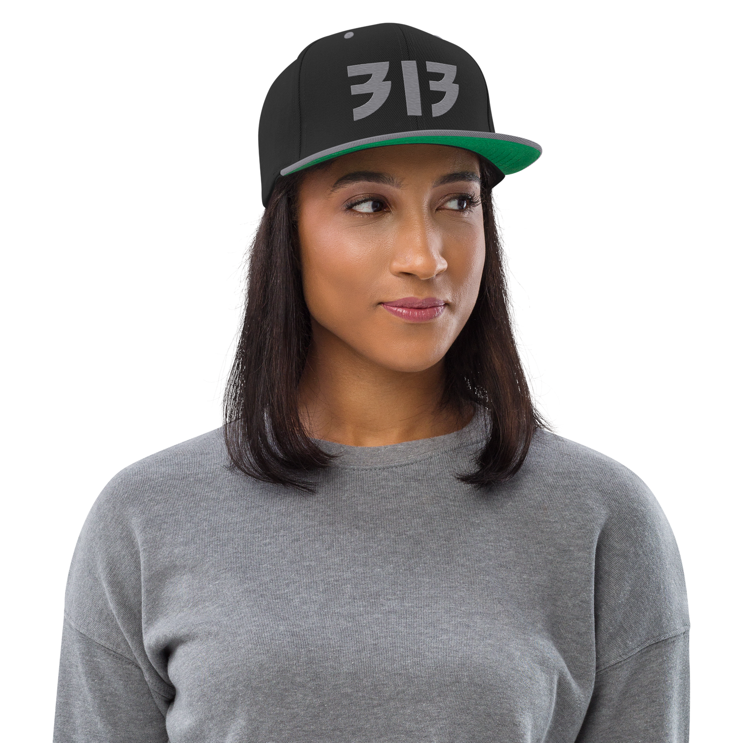 Detroit '313' Vintage Snapback (Glam Rock Font) | Silver