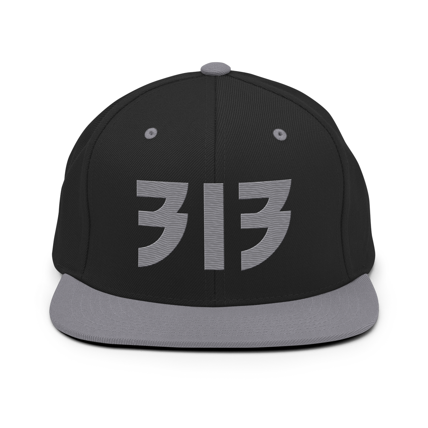 Detroit '313' Vintage Snapback (Glam Rock Font) | Silver