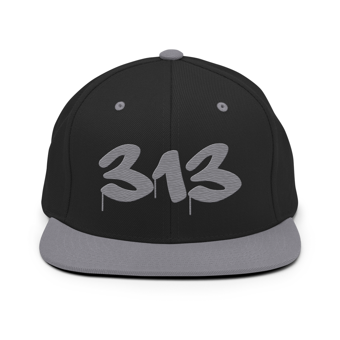 Detroit '313' Vintage Snapback (Tag Font) | Silver