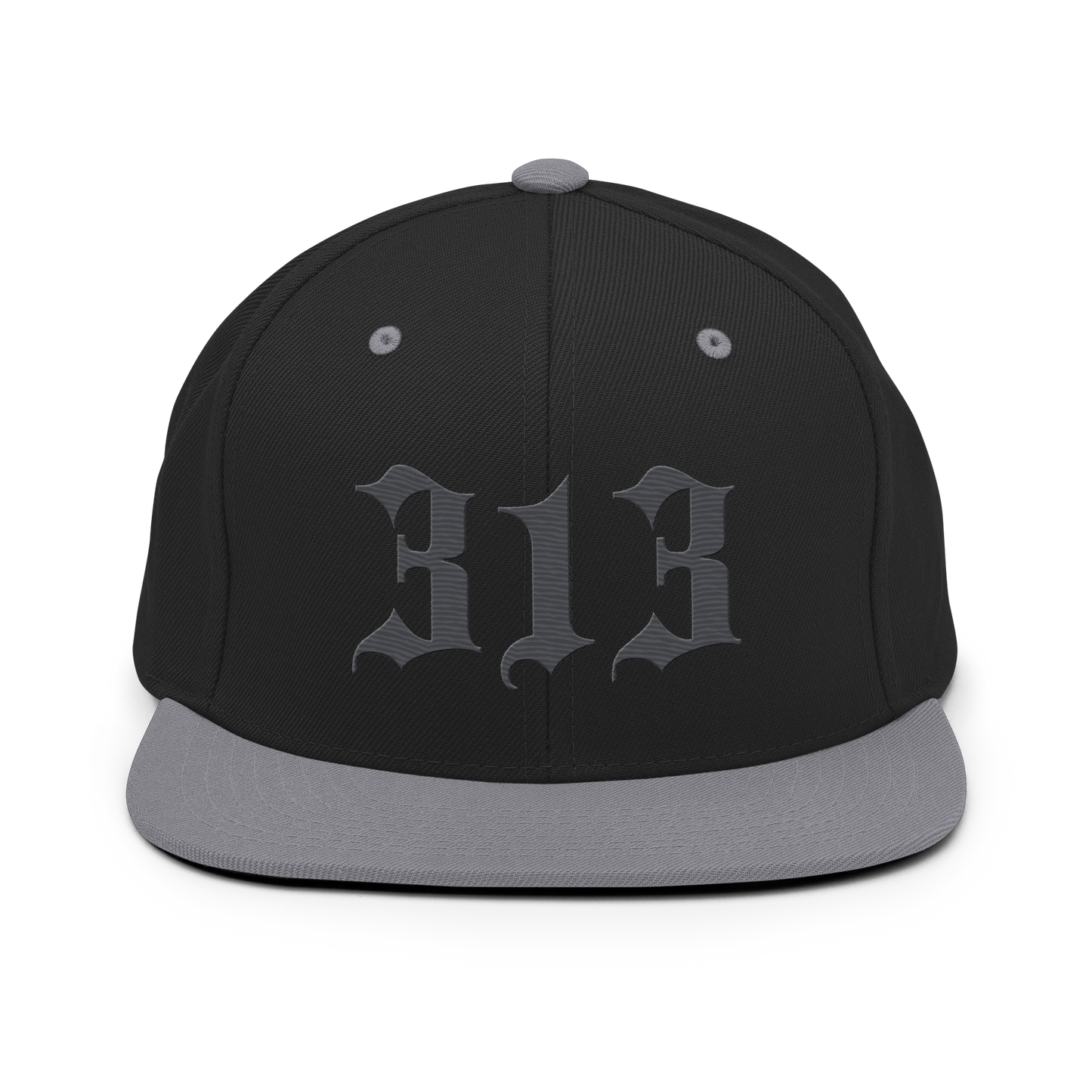 Detroit '313' Vintage Snapback (Old English Font) | Iron Ore Grey