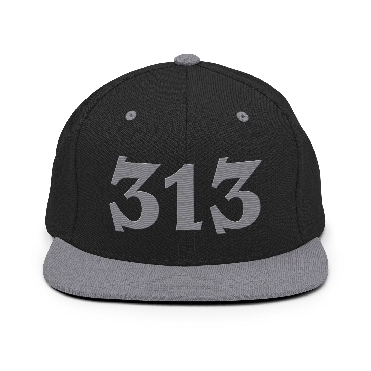 Detroit '313' Vintage Snapback (Angry Font) | Silver