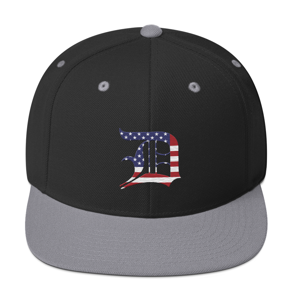 Detroit 'Old English D' Vintage Snapback (Patriot Edition)