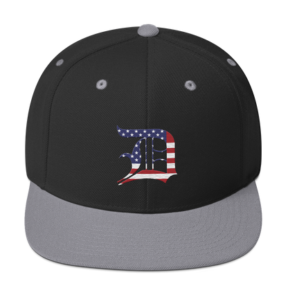 Detroit 'Old English D' Vintage Snapback (Patriot Edition)