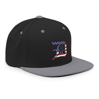 Detroit 'Old English D' Vintage Snapback (Patriot Edition)