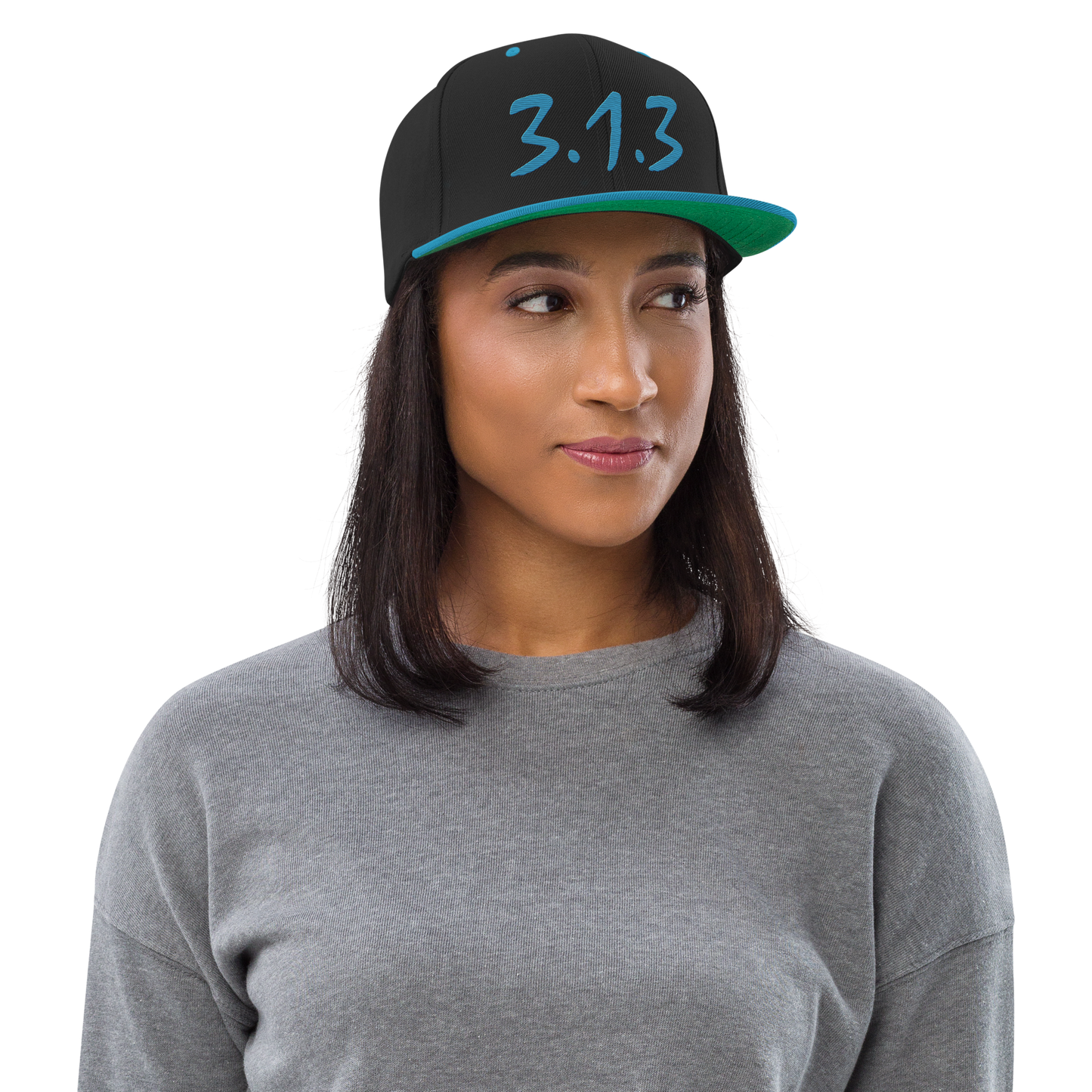 Detroit '313 Vintage Snapback (Compton Font) | Teal