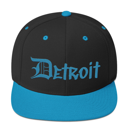 'Detroit' Vintage Snapback (OED Tag Font) | Teal