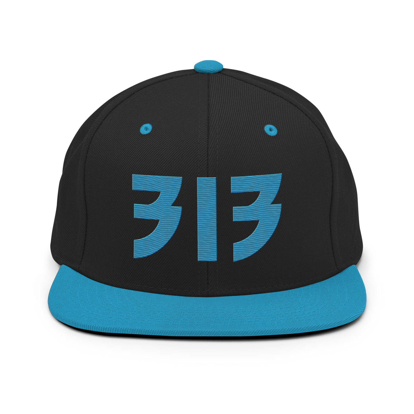 Detroit '313' Vintage Snapback (Glam Rock Font) | Teal