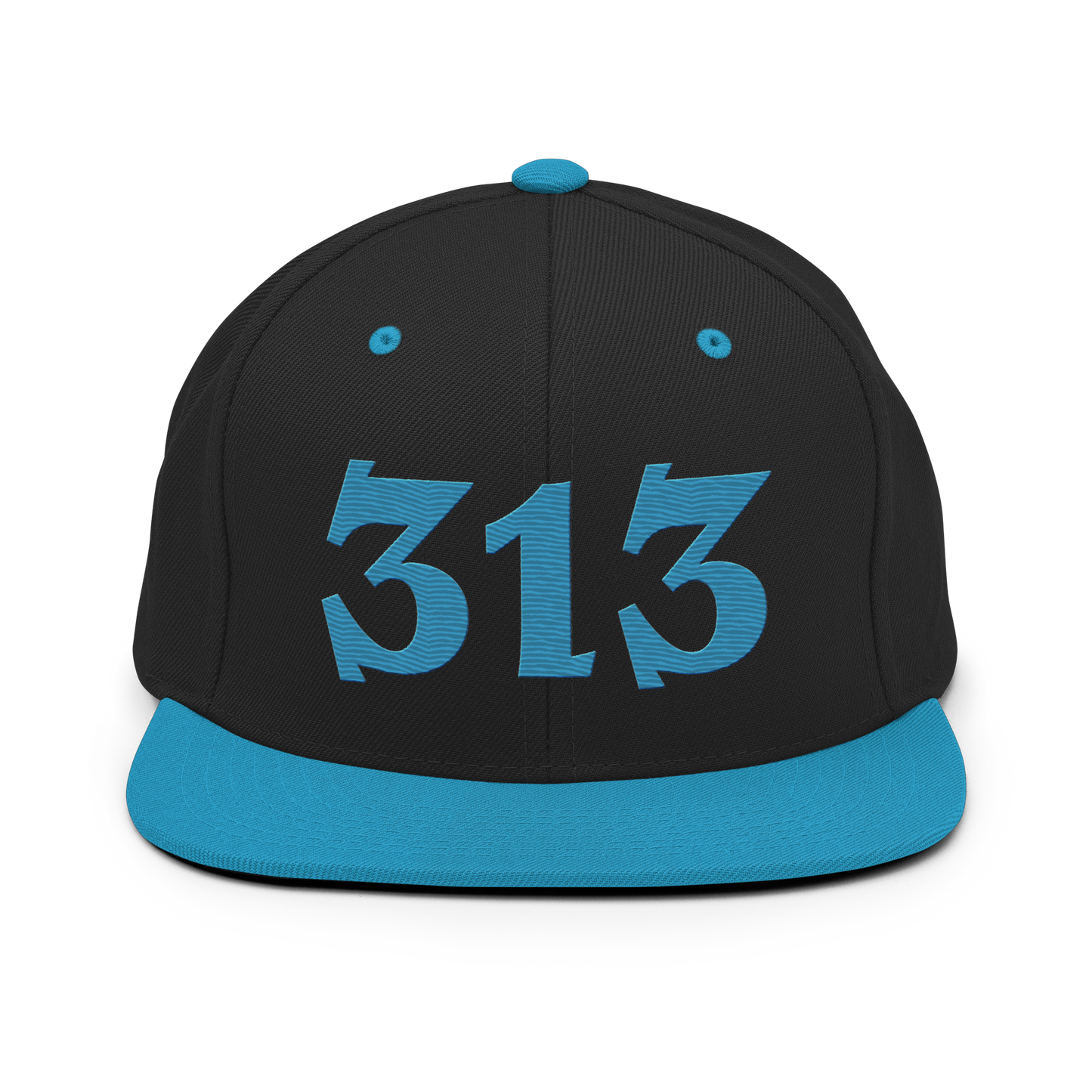 Detroit '313' Vintage Snapback (Angry Font) | Teal