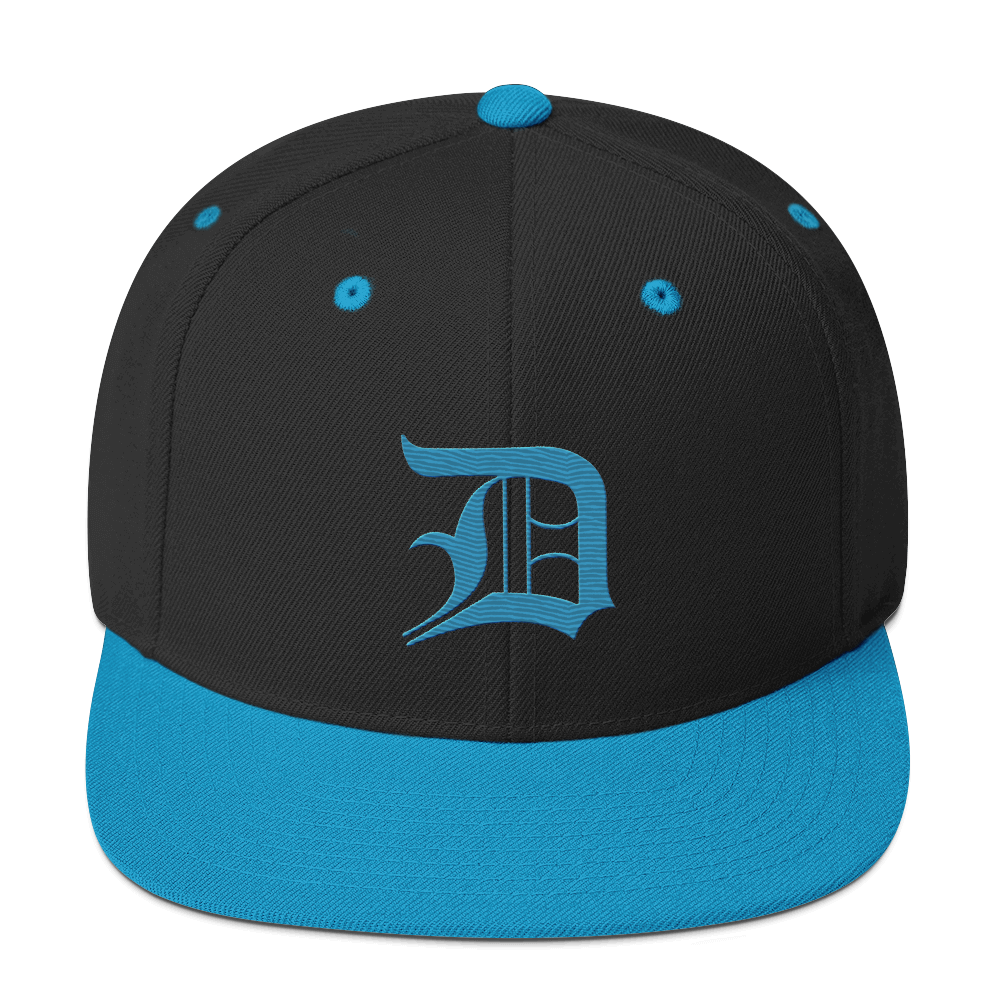 Detroit 'Old English D' Vintage Snapback | Aqua