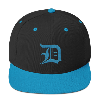 Detroit 'Old English D' Vintage Snapback | Aqua