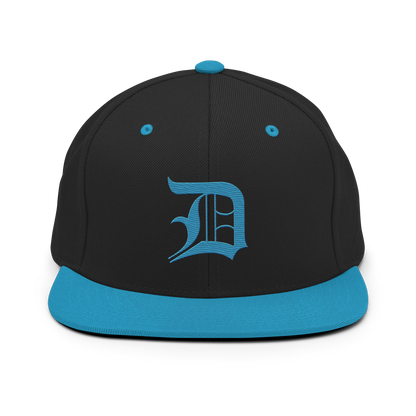 Detroit 'Old English D' Vintage Snapback | Aqua