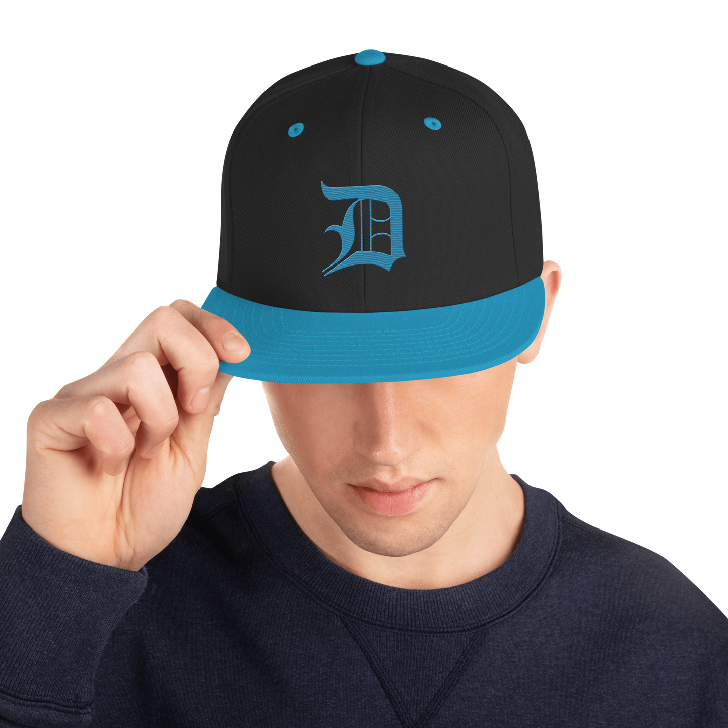 Detroit 'Old English D' Vintage Snapback | Aqua