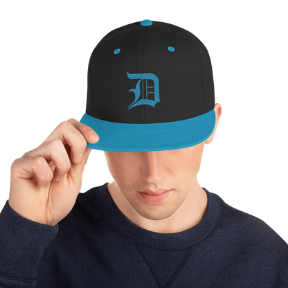 Detroit 'Old English D' Vintage Snapback | Aqua