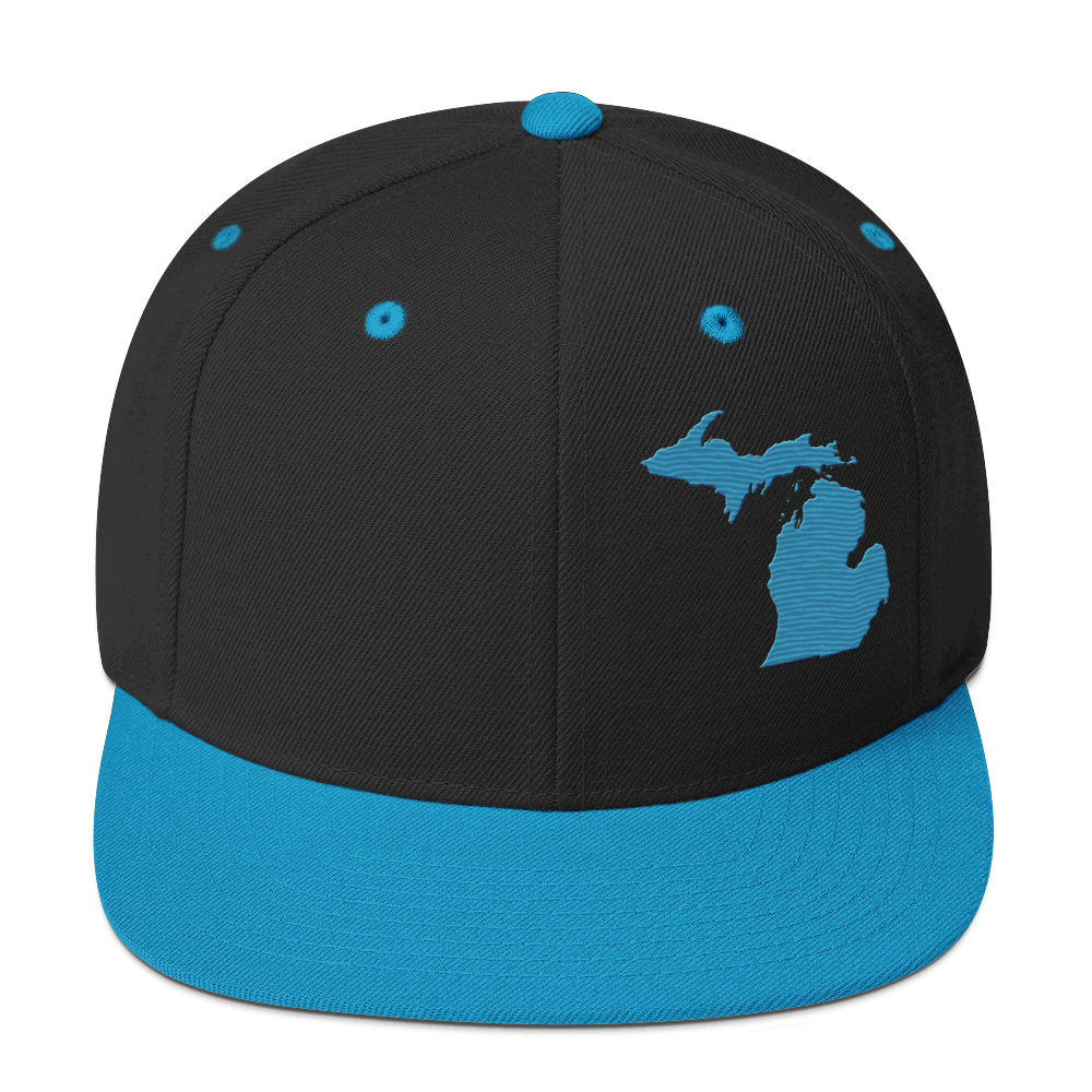 Michigan Vintage Snapback | Teal Outline