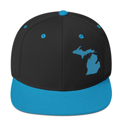 Michigan Vintage Snapback | Teal Outline