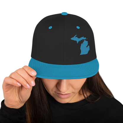 Michigan Vintage Snapback | Teal Outline