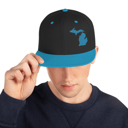 Michigan Vintage Snapback | Teal Outline