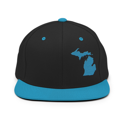 Michigan Vintage Snapback | Teal Outline