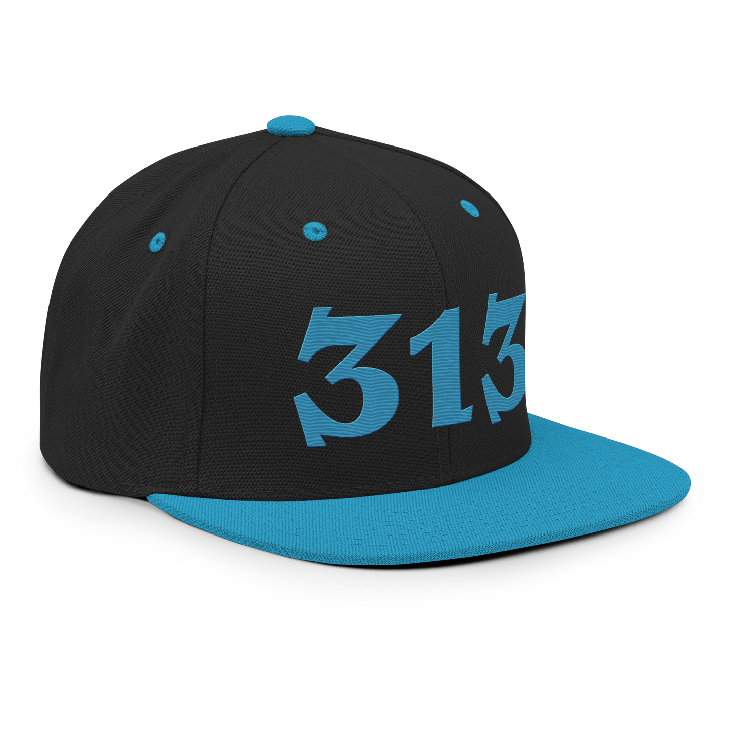 Detroit '313' Vintage Snapback (Angry Font) | Teal