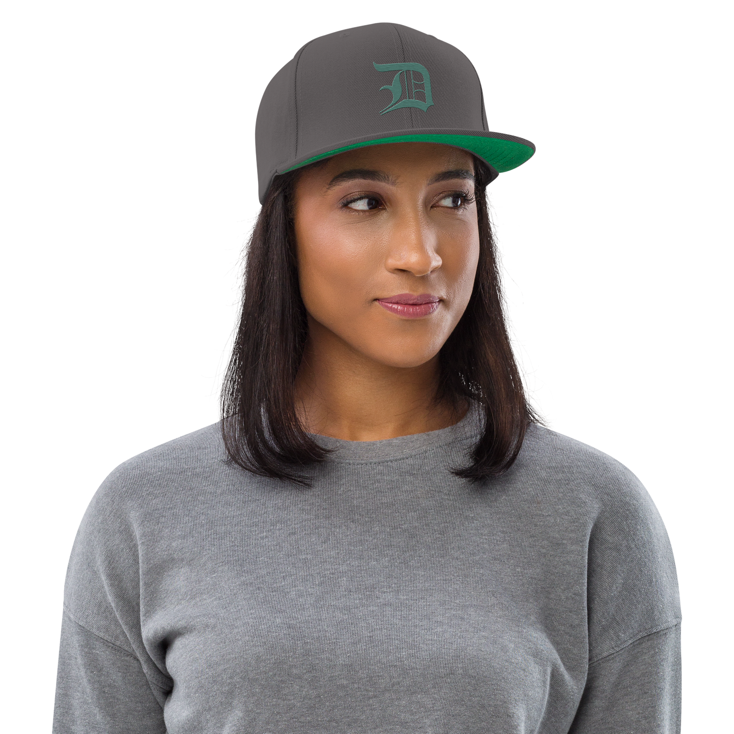 Detroit 'Old English D' Vintage Snapback (Copper Green)