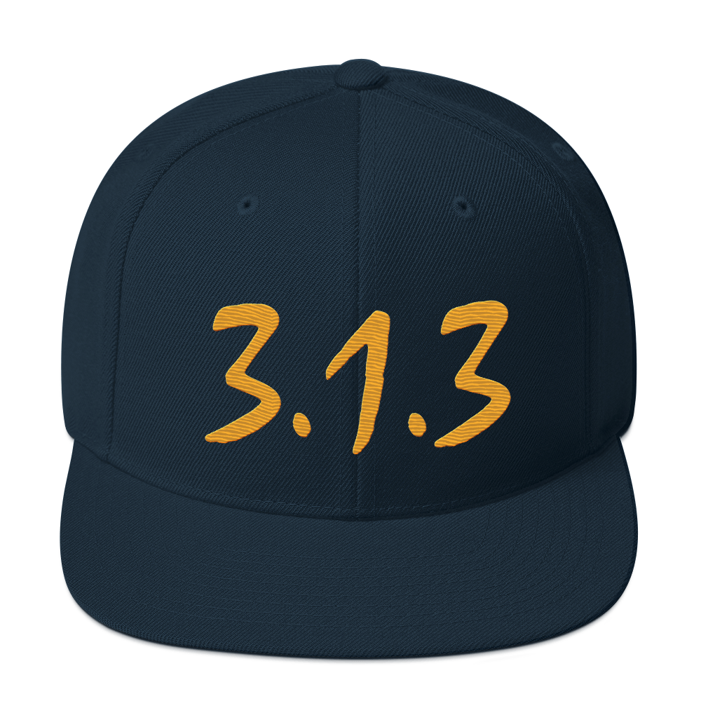 Detroit '313 Vintage Snapback (Gold Compton Font)