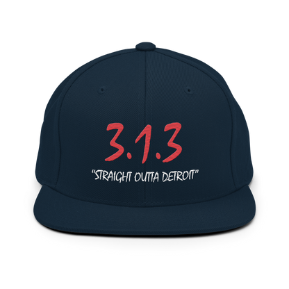 '313 Straight Outta Detroit' Vintage Snapback | 6-Panel