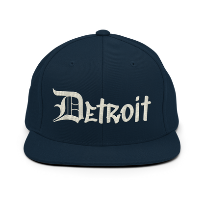 'Detroit' Vintage Snapback (OED Tag Font) | Ivory White