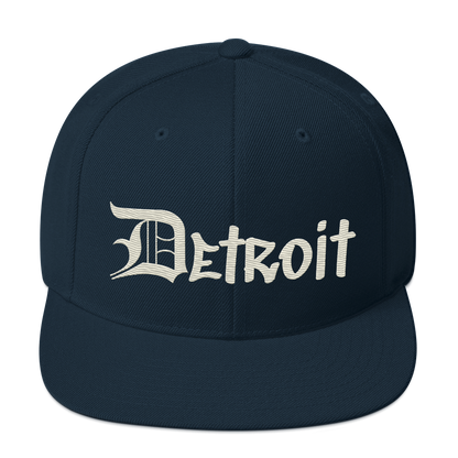 'Detroit' Vintage Snapback (OED Tag Font) | Ivory White