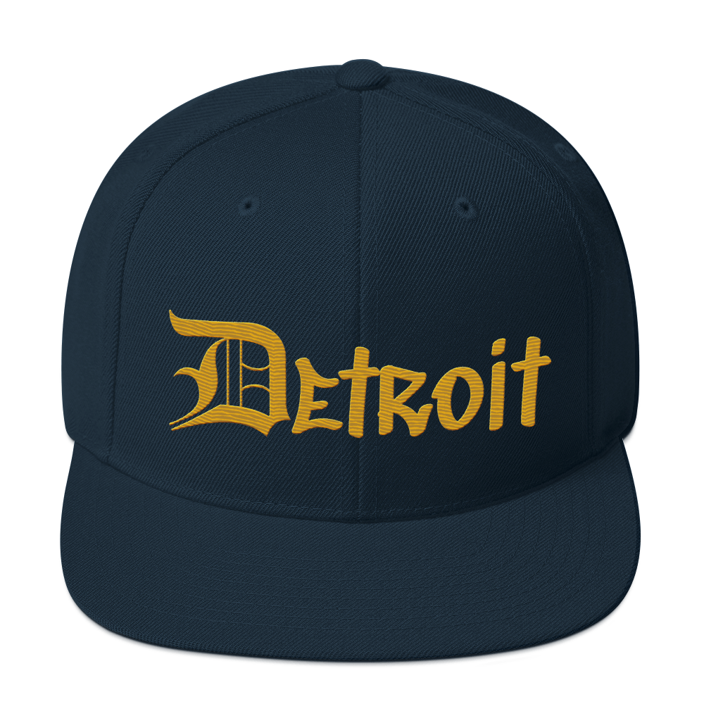 'Detroit' Vintage Snapback (OED Tag Font) | Gold