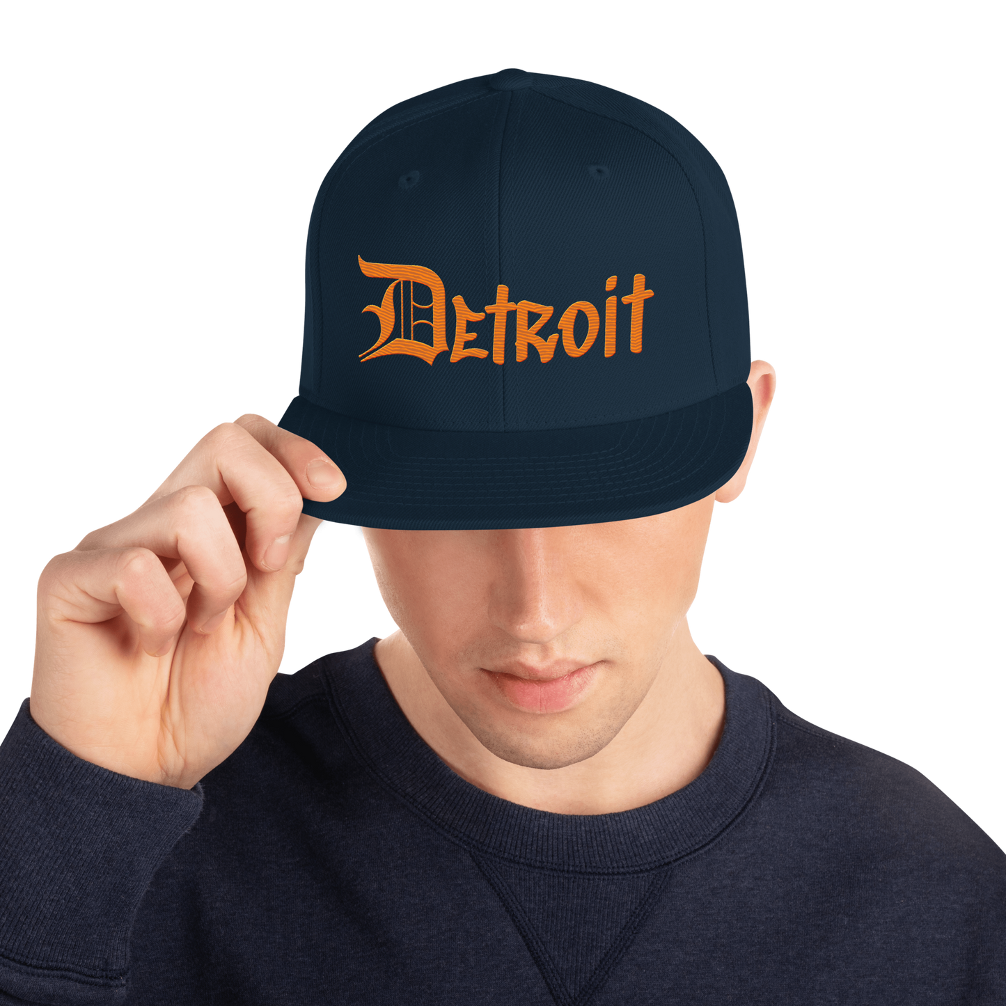 'Detroit' Vintage Snapback (OED Tag Font) | Orange