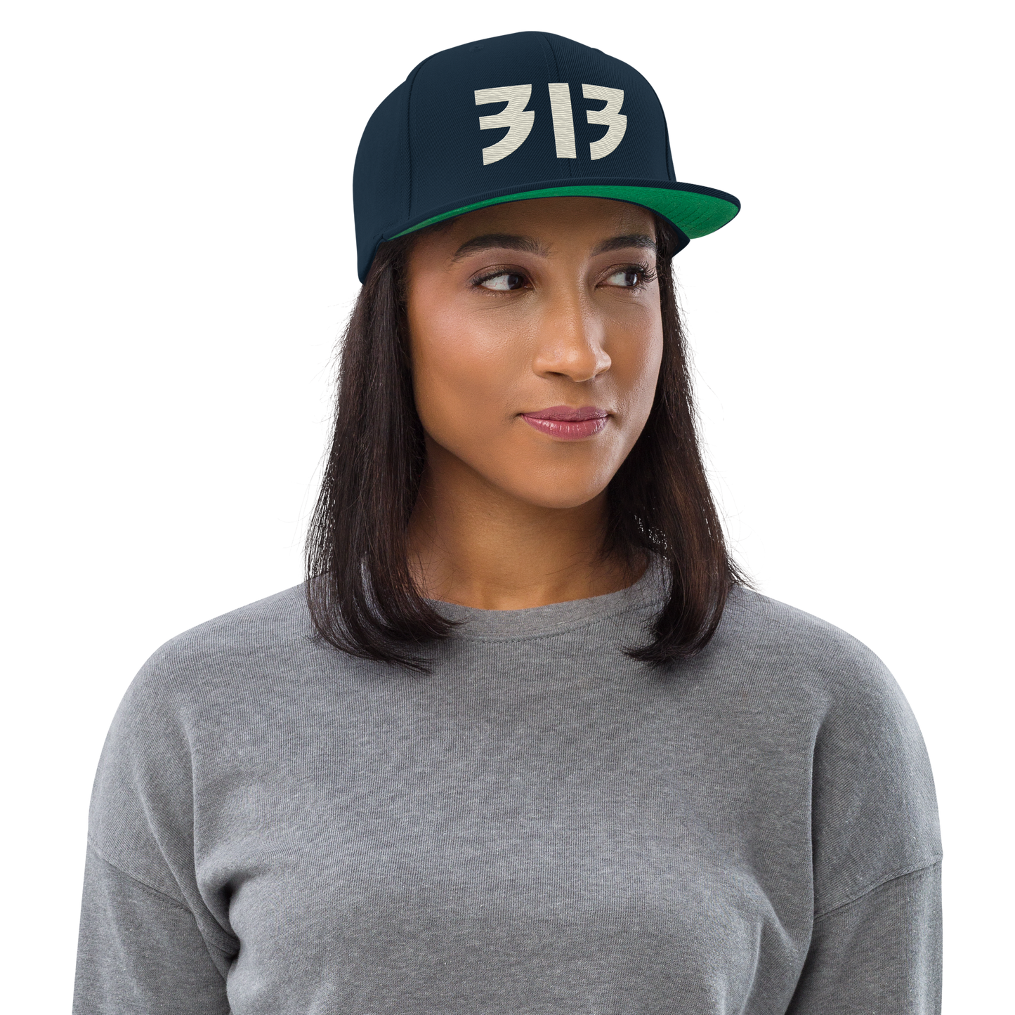 Detroit '313' Vintage Snapback (Glam Rock Font) | Ivory White