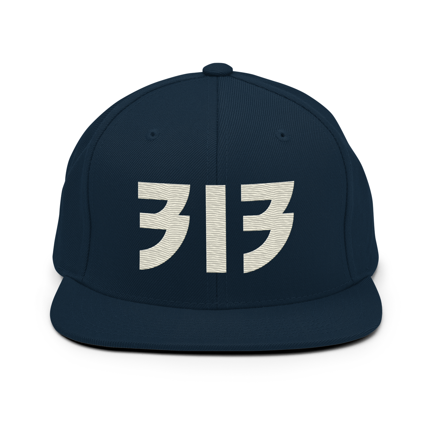 Detroit '313' Vintage Snapback (Glam Rock Font) | Ivory White