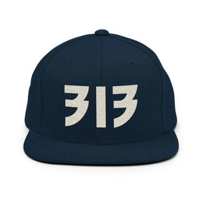 Detroit '313' Vintage Snapback (Glam Rock Font) | Ivory White