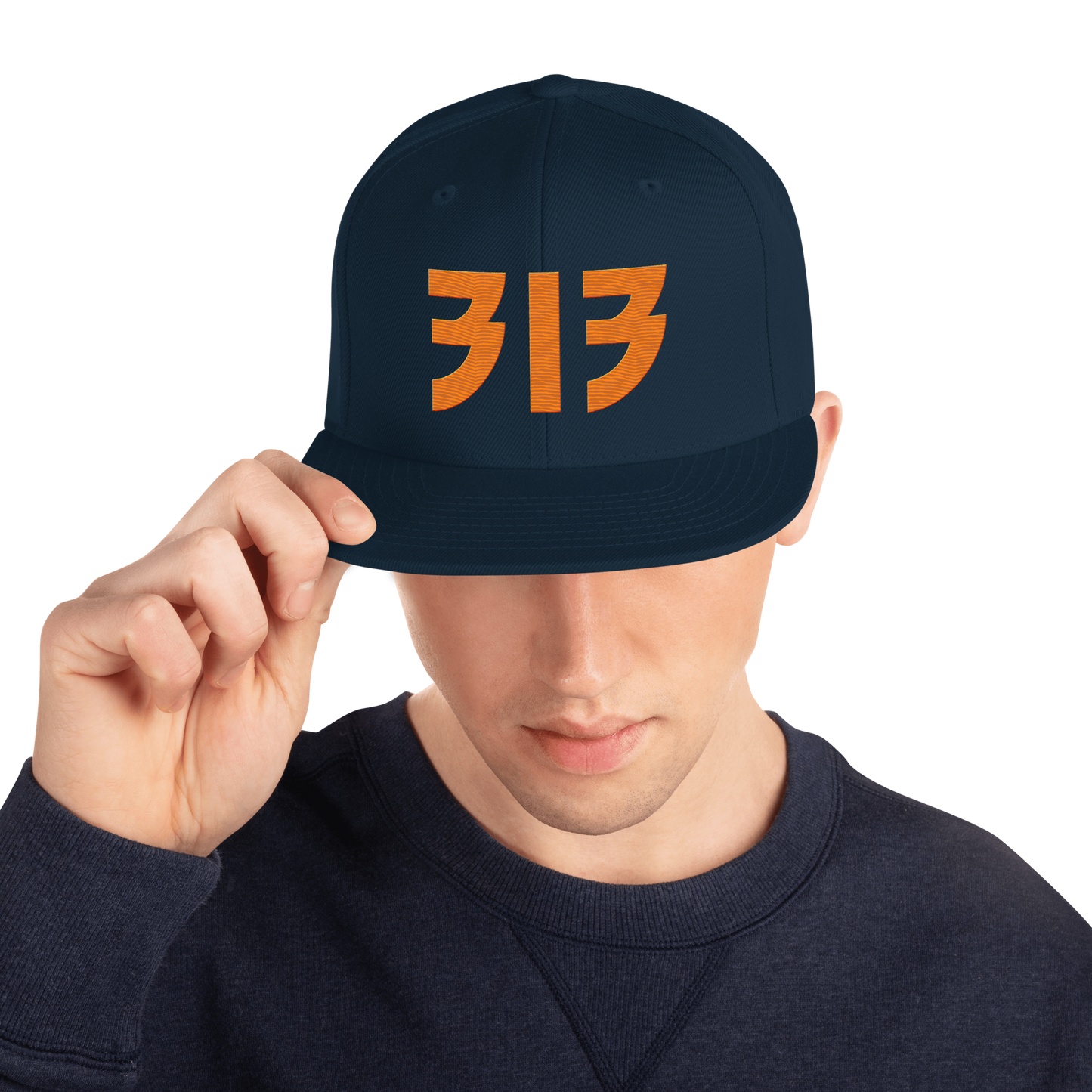 Detroit '313' Vintage Snapback (Glam Rock Font) | Orange